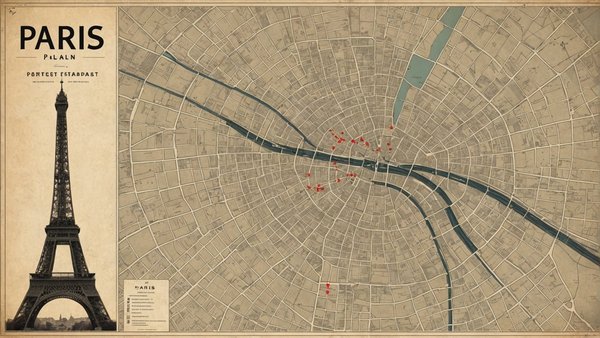 Affiche du plan de paris : une carte rétro à partir de 20 €